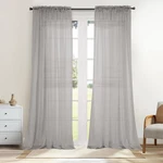Dreaming Casa Solid Sheer Curtains 108 Inches Long Grey Rod Pocket Voile Draperi New. Price: $45.78.