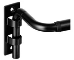 Enjoybasics Matte Black 48 To 84 Window 5/8 Wraparound Curtain Rods Open. Price: $19.99.