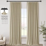 Chrisdowa Pinch Pleated Blackout Linen Curtains 40X102IN Greyish Beige Panels New. Price: $30.56.