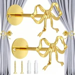 Gold Bow Curtain Tiebacks For WALL,2PCS Brass Holdbacks, Heavy New. Price: $18.57.