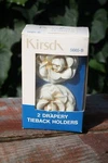 Vintage 2 Kirsch Curtain Drapery Tieback Holders Off White Gold Flowers Nos New. Price: $26.99.
