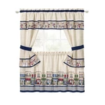 Achim 3-PIECE Bon Appetit 24" And 36" Kitchen Window Tier Pair Swag Set New. Price: $29.99.