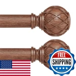 2 Pack Wood Curtain Rods, 1'' Decorative Adjustable Farmhouse Boho New. Price: $76.42.