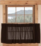 Burlap Chocolate Brown 100% Cotton Cafe Curtains Country Window Tier Set 24" New. Price: $34.95.