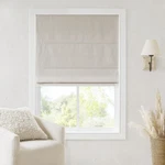 Madison Park Cordless Roman Shades, 29"W X 64"H, Total Blackout - Linen Slub New. Price: $81.99.