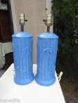 Pair Faux Bamboo Table 2 Lamps Palm Beach Hollywood Regency Cottage Coastal Used. Price: $180.00.