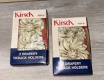 Vintage Set 4 Kirsch Curtain Drapery Tieback Holders White & Gold Flowers Nos New. Price: $14.99.