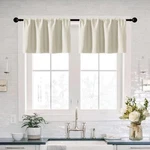 Xtmyi Cream Kitchen Window Curtains 18" Length 2-PACK Waterproof Rod Pocket New. Price: $41.94.