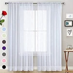 Spacedresser Basic Rod Pocket Sheer Voile Window Curtain Panels White 1 Pair 2 New. Price: $23.89.