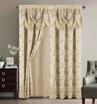 Glory Rugs Jacquard Luxury Window 2 Panel Set Beige Curtain With Attached Valanc New. Price: $71.80.