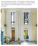 Grichril Extra Long Blackout Curtains - 2 Story High Living Room Drapes Tal... Open. Price: $43.00.