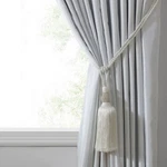 Elrene Home Fashions Julia Rhinestone Tasseled Window Curtain Tieback 26" White Used. Price: $14.00.