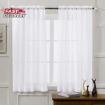 Mystic-home Sheer Curtains White 63 Inch Length, Rod Pocket Voile Drapes For Liv New. Price: $12.54.