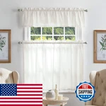 Martha Stewart Bedford Woven Plaid Window Curtain Valance And Tiers Set White New. Price: $54.58.