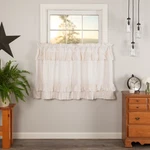 Farmhouse 36"X36" Tier Pair Creme Rod Pocket Kitchen Window Curtains Vhc Brands New. Price: $55.95.