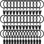 Weekseight Pack Black Curtain Rings With Clips, 1.26" D Set Of 40, New. Price: $15.99.