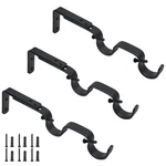 3PCS Black Curtain Rod Bracket, Adjustable Heavy Duty Double Hanging ... New. Price: $22.51.