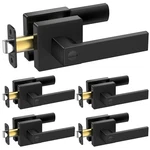 Ticonn 5PK Matte Black Door Handles Interior Reversible Square Levers Knob New. Price: $81.00.