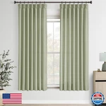 Olepangi Sage Green Pinch Pleated Linen Curtains 63 Length 2 Panels For New. Price: $63.98.