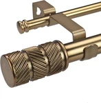 1-1/8 Inch Diameter Antique Gold Curtain Rods With Knurl Design Finial, 72-144 New. Price: $106.99.
