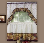 Achim Coffee Window Curtain Set 57 X 24 L Brown Rod Pocket Kitchen Open. Price: $12.99.
