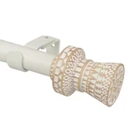 Modern Boho Style Single Curtain Rod Set With Round Carved FINIAL,72-144 Inch... New. Price: $68.29.