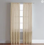 Chf Lyric Sheer Rod Pocket Single Curtain Panel 50IN X 63IN Antique New. Price: $9.95.