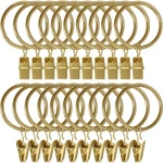 Llpjs Pack Metal Curtain Rings With Clips, 1.5" Set Of 20, Gold New. Price: $29.09.
