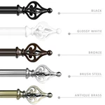 1" Portia Manhattan Double Drapery Curtain Window Rod Set, 28"-120" New. Price: $44.99.