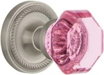 Nostalgic Warehouse Rope Rosette Single Dummy Waldorf Pink Door Knob Satin Open. Price: $44.99.
