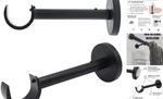 Curtain Rod Brackets For Wall Black 1 Inch - Set Of 2 New. Price: $40.99.