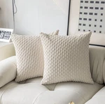 Kevin Textile Set Of Decorative Pillow Cover Solid Stripe Corduroy 20X20 Cream New. Price: $8.96.