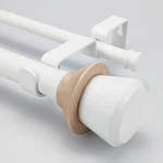 Nordic Style White Double Curtain Rod Set With Decorative Finials, 72-144 Inc... New. Price: $72.27.