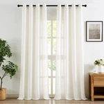 Treatmentex Flax Linen White Semi Sheer Curtains For Living Room 52 84 Long New. Price: $44.36.