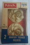 Vintage 2 Kirsch Scarf Curtain Drapery Tieback Holders Off White Rosette Nos New. Price: $20.00.