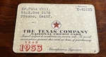 1953 Amazing Texaco Gas Oil The Texas Company Papered Credit Card Automobile Used. Price: $35.00.