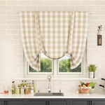 Natus Weaver Tie Up Curtain 45" Buffalo Check Plaid Gingham Rod Pocket Kitchen New. Price: $29.79.