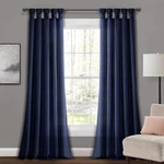 Lush Decor Burlap Knotted Tab-top Window Curtain Panel Pair, 45"W X 95"L, Navy New. Price: $81.62.