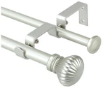 Urbanest 5/8", 28-48" Fluted Ball Adjustable Double Drapery Curtain Rod Set New. Price: $40.00.