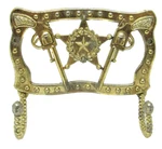 Vintage Gold Tone Metal Western Style Dbl J-hook Wall Mount Hanger X 4.25" Nos New. Price: $34.99.