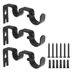 3PCS Black Curtain Rod Bracket, Heavy Duty Double Hanging Bracket... New. Price: $11.86.