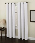 No. 918 Montego White Casual Textured Grommet Curtain Panel 48" 84" Open. Price: $10.00.