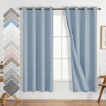 Linen Textured 100% Blackout Curtains Double-sided Thermal Insulated For Bedr... New. Price: $60.00.
