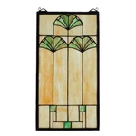 Meyda Lighting 11'W X 20'H Ginkgo Stained Glass Window, Bag 59 - 67787 New. Price: $428.40.