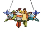 Chloe Lighting Tropical Birds Tiffany-style Animal Design Window Panel 16" X 9" New. Price: $42.30.