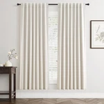 Jowels Cream Linen Blackout Curtains 42 Inch Wide By 72 For Living Room Bed New. Price: $77.35.