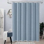 Bttn Boho Farmhouse Shower Curtain Blue 72X96 Linen Blend Heavy Duty Tassel Used. Price: $13.95.