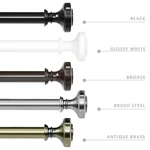 1" Flat Button Double Drapery Curtain Window Rod Set, 28 -48"/48"-84"/84"-120" New. Price: $35.09.