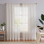 Fmfunctex Flax Linen Sheer Curtains 84-INCH Long Living Room Vintage Window New. Price: $49.69.