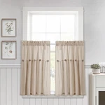 Lush Decor Linen Button Farmhouse Kitchen Curtains Tier Set 29"W X 36"L Dark New. Price: $40.49.